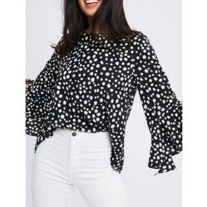 Zara black and white top